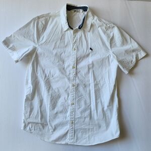 H&M White Short-sleeved Button Down Youth Shirt Size 20 Medium
